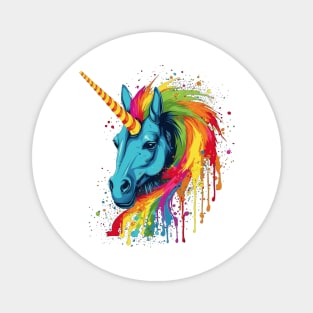 Colourful Unicorn with Rainbow Mane Magnet